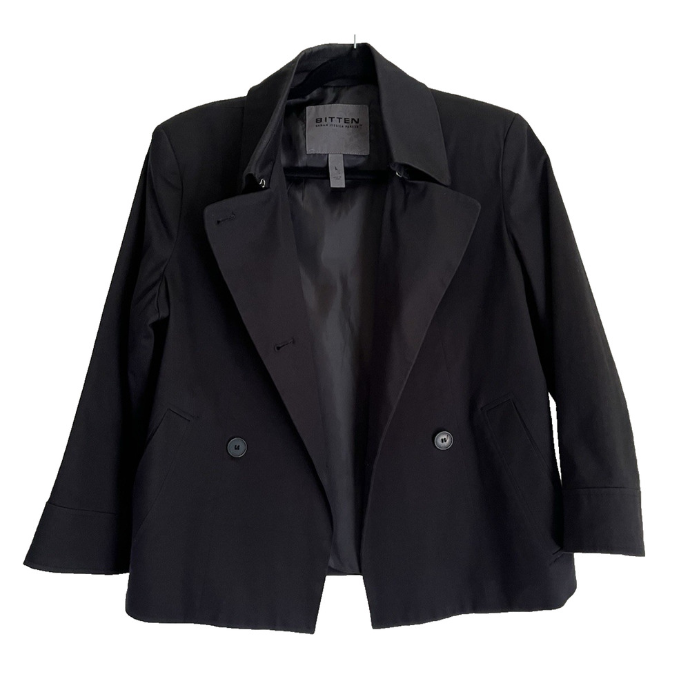 Bitten L Sarah Jessica Parker Black Short Blazer Jacket Minimalist Office Casual